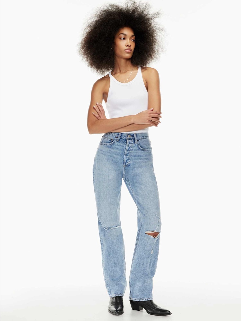 Aritzia Denim Forum The Joni High Rise Loose Jean Size 23 Straight Leg